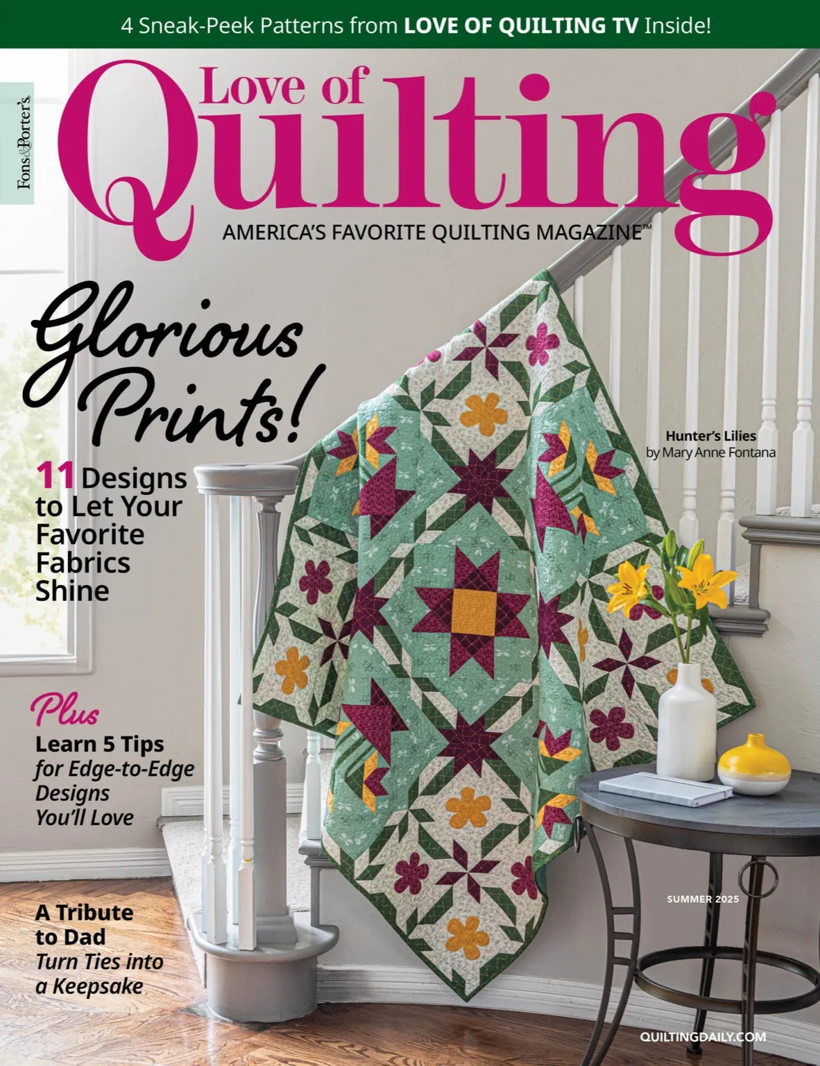 Front cover, Love of Quilting Magazine Summer 2025