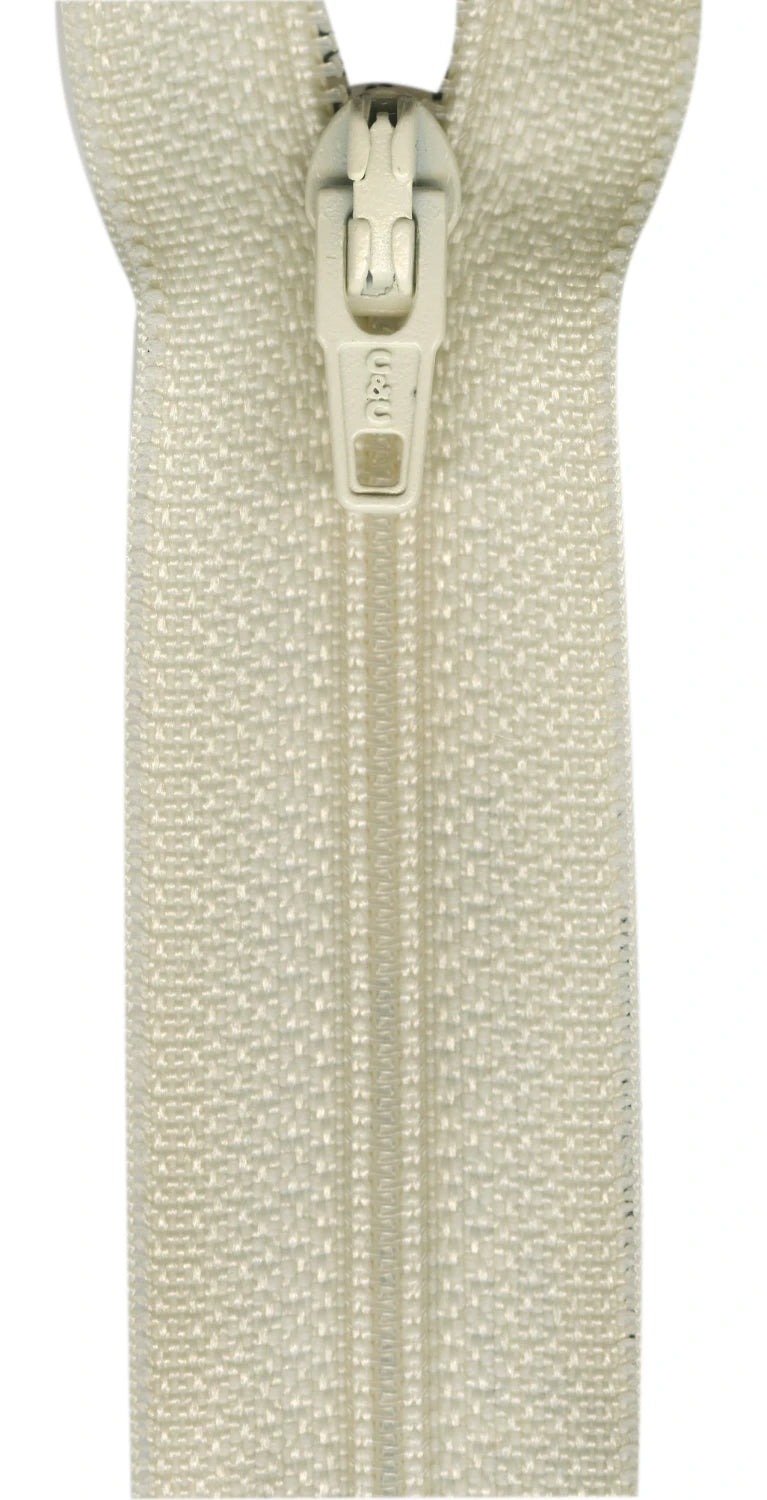All-Purpose Polyester Coil Zipper 9in Natural