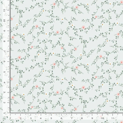 'Til the Cows Come Home Blue Tiny Floral Vines Fabric Yardage