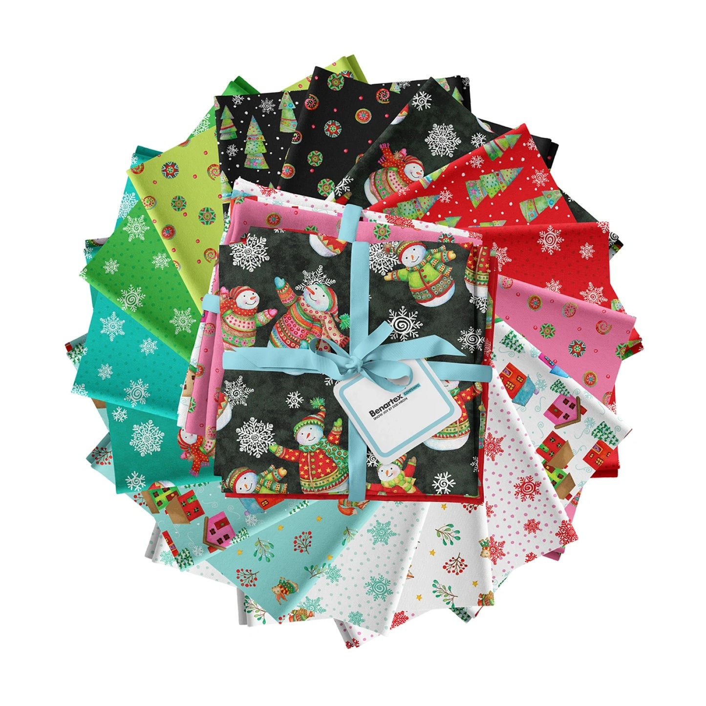 Snow Joy Fat Quarter Bundles 16 pc - fat quarter quilt fabric cut