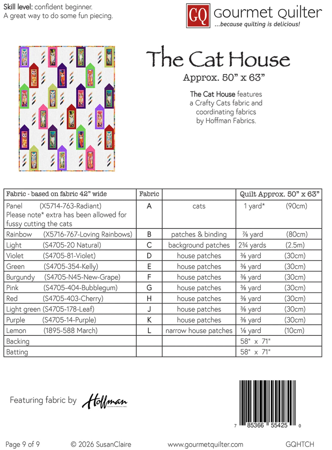 The Cat House Quilt Pattern - image 2 - quilting pattern with step-by-step instructions
