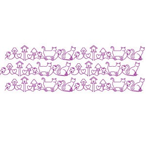 Cat Parade Border Digital File