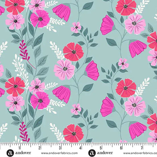 Memories Unfold Teal Martha's Vineyard Fabric Yardage