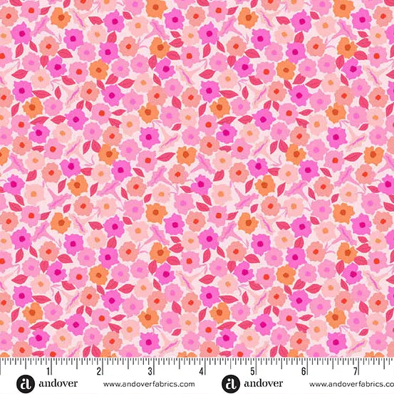 Memories Unfold Pink Floret Fabric Yardage