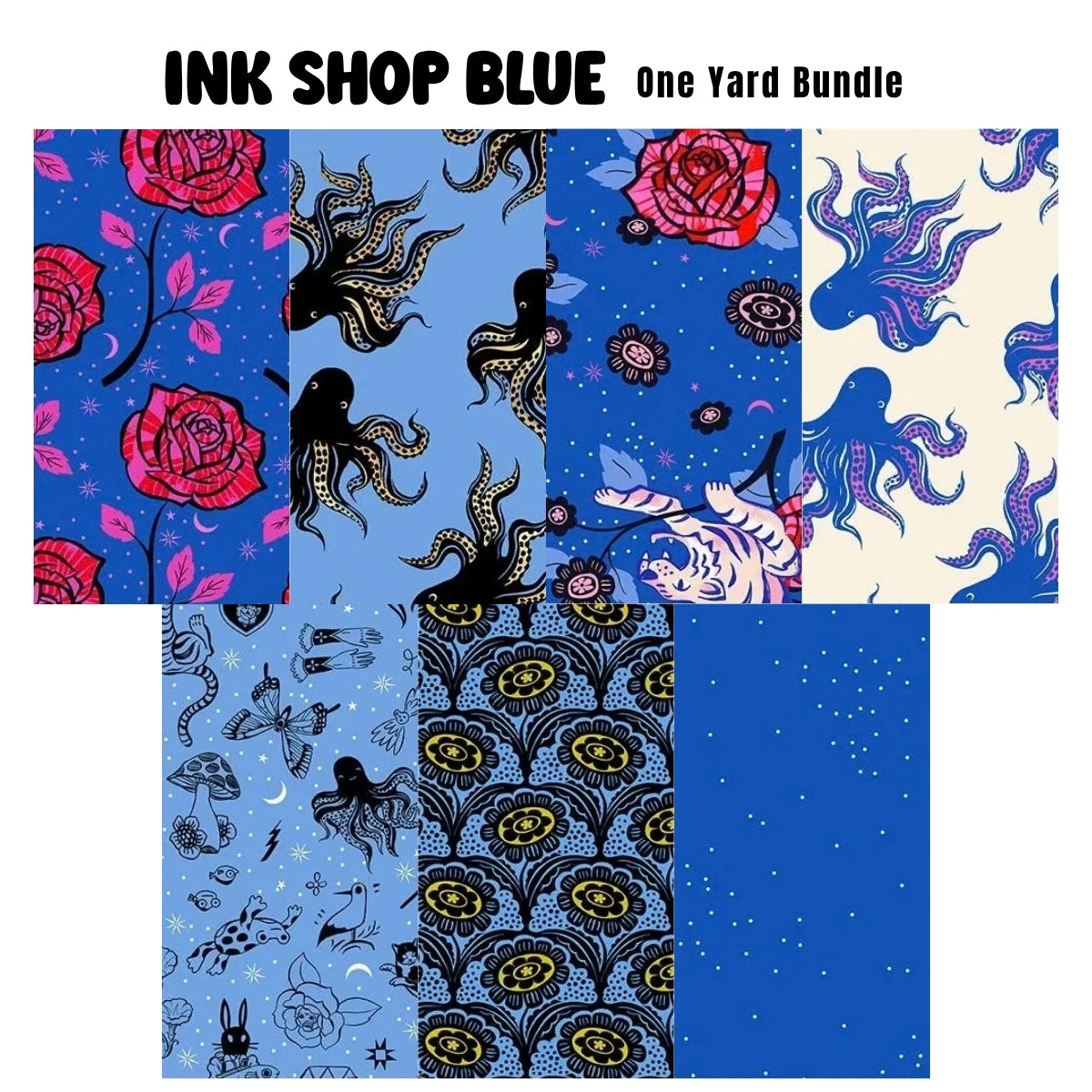 Ink Shop Blue One Yard Bundle - PRESALE