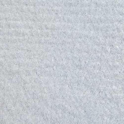 Close-up of Checker Distributor's Insul-Bright 22 1/2" Wide Yardage, showing its plain light gray textured surface with subtle horizontal lines and scattered small specks, suggesting quality insulated sewing material.