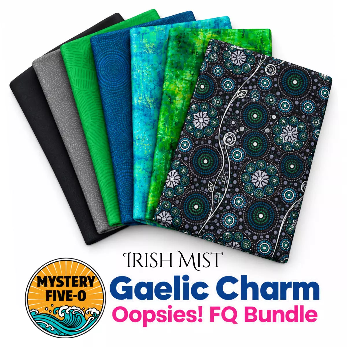 Mystery Five-0 Irish Mist Oopsies fat quarter bundle remnant fabric