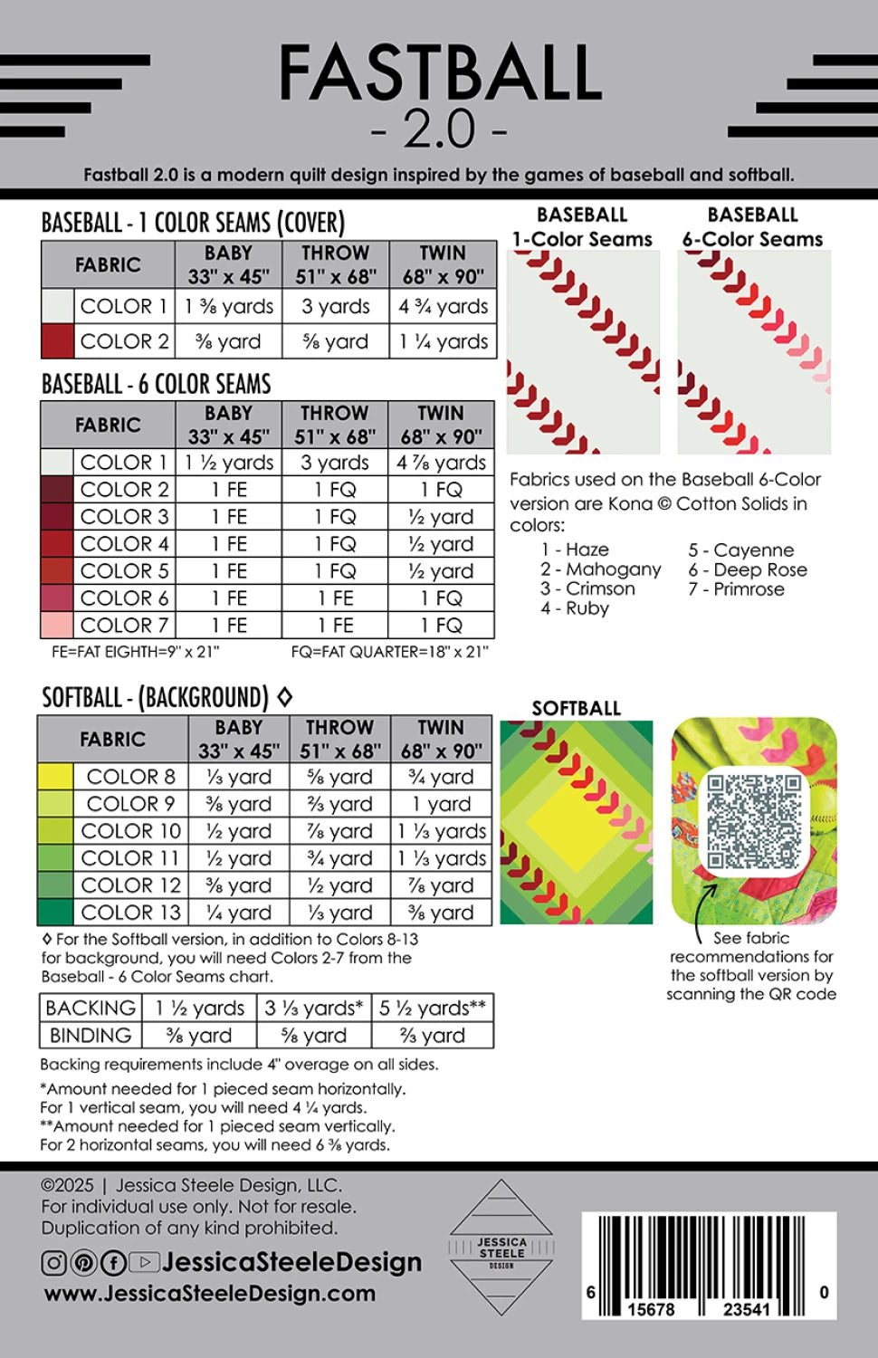 Fastball 2.0 quilt pattern alternate colorway baby throw and twin size view