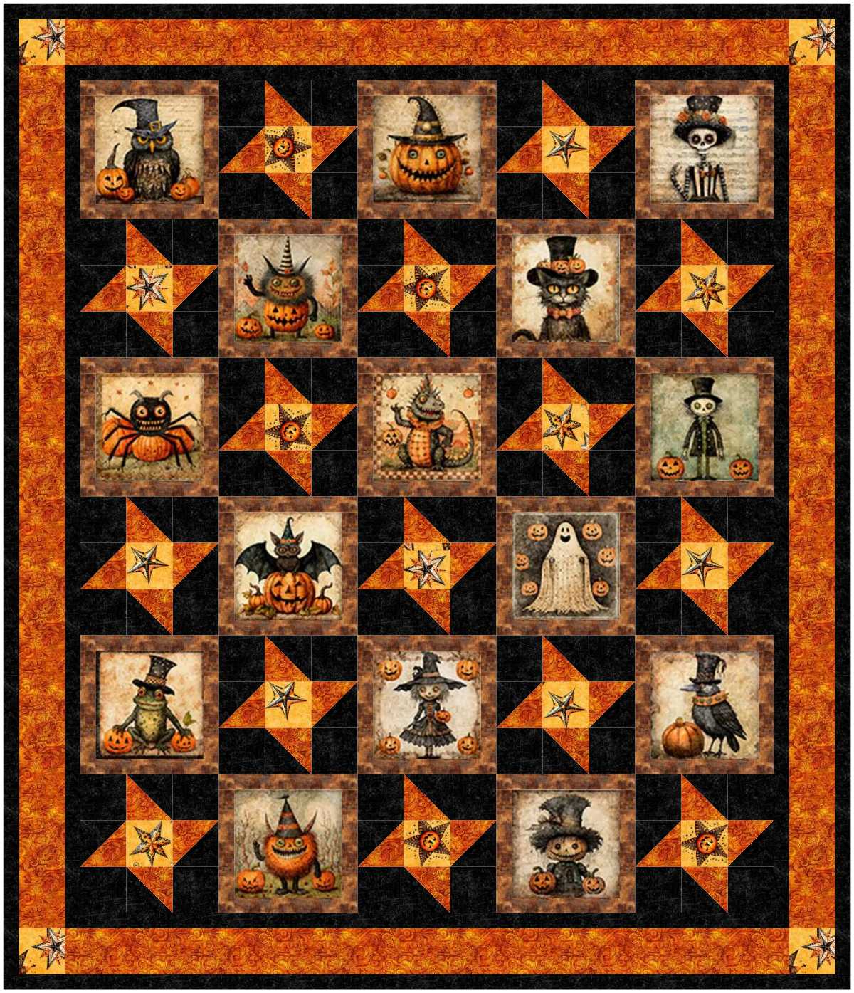 Jeepers Creepers Halloween quilt kit with fabric and pattern