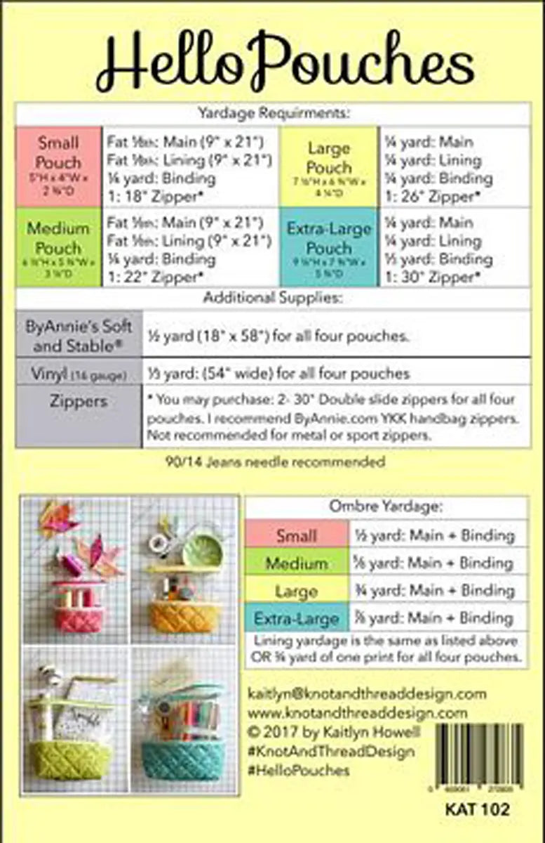 Hello Pouches Quilt Pattern