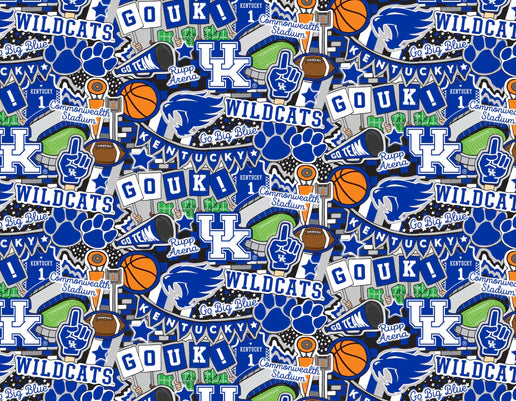 University of Kentucky Doodle Fabric Yardage