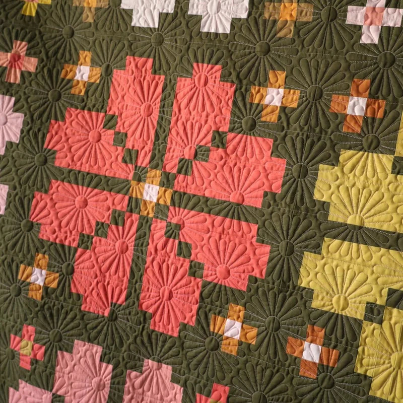 Knitted Blooms Quilt Pattern