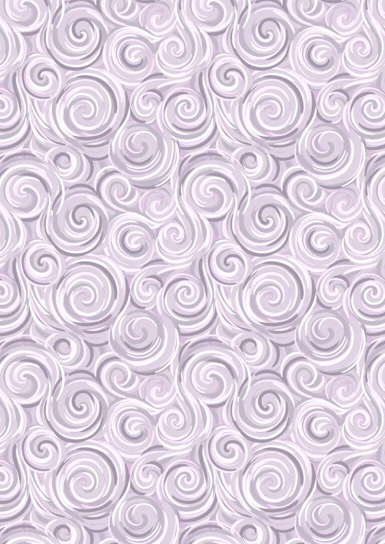 Where the Sky Dances Warm Lilac Northern Lights Swirl Fabric Yardage - quilt fabric for sewing and quilting projects