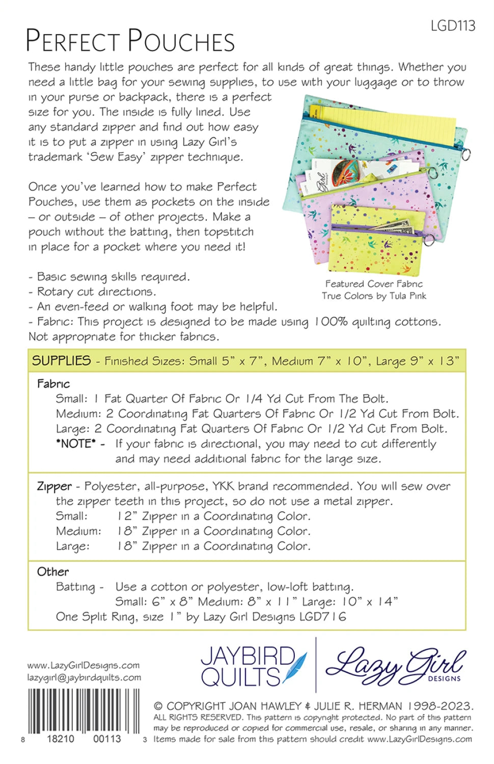Perfect Pouches Pattern at Quilted Joy