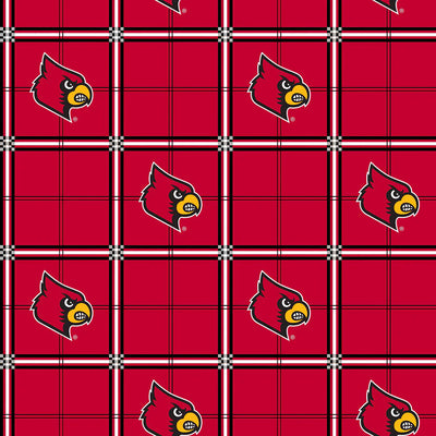 University of Louisville Plaid Flannel Fabric Yardage