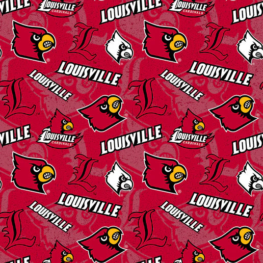 University of Louisville Tone on Tone Fabric Yardage