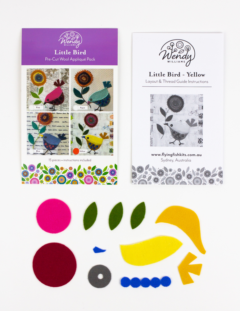 Wendy Williams Yellow Little Bird Pre-Cut Wool Kit