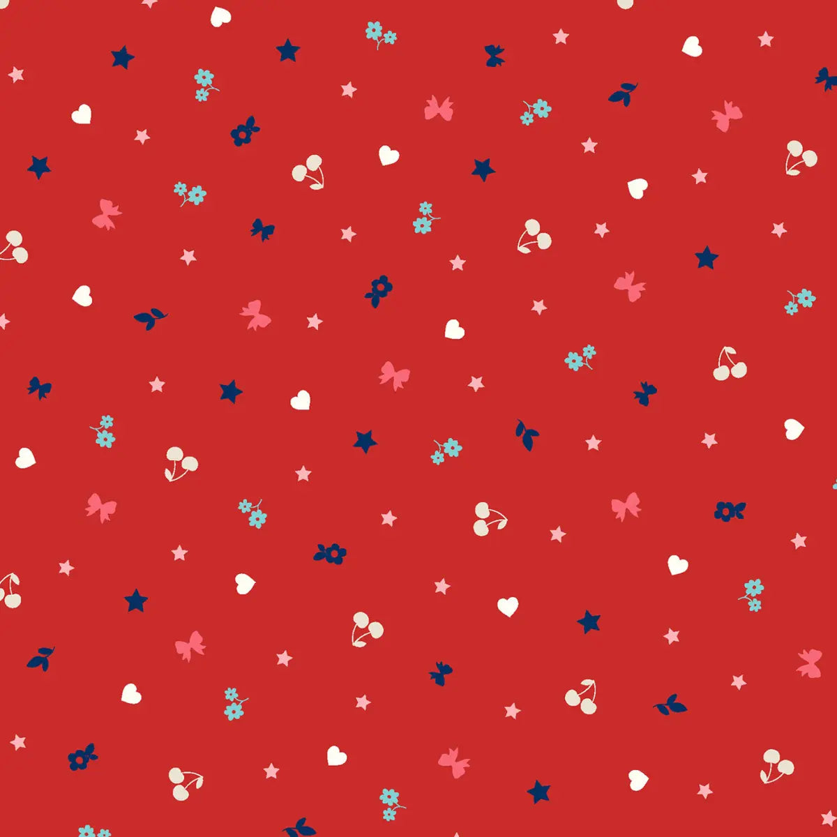 Star Spangled Beauty Red Teeny Tinys Fabric Yardage