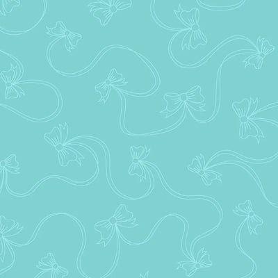 Star Spangled Beauty Aqua Bows Fabric Yardage