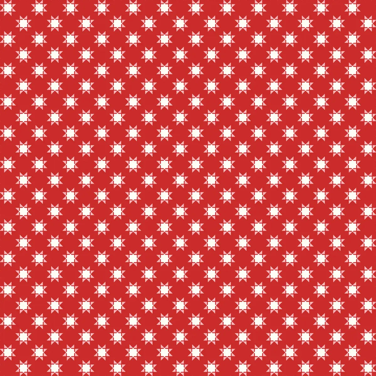 Star Spangled Beauty Red Tiny Quilt Stars Fabric Yardage