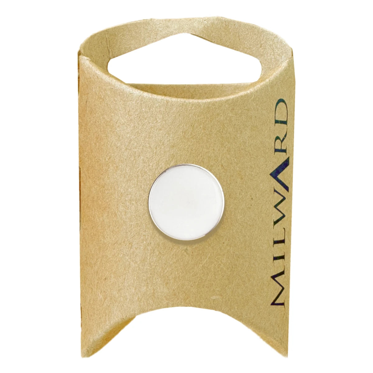 Milward Green Carded White 15mm (24L) ABS Shank Gold Rim Flat Button