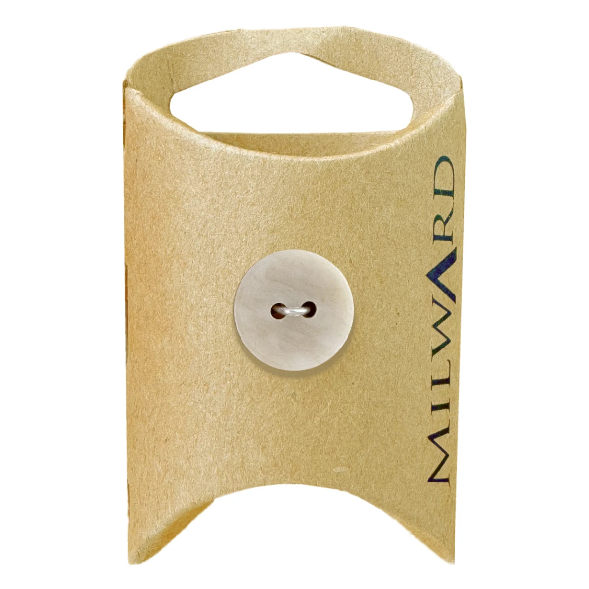 Milward Green Carded Cream 15mm (24L) Polyester 2-Hole Fashion Button