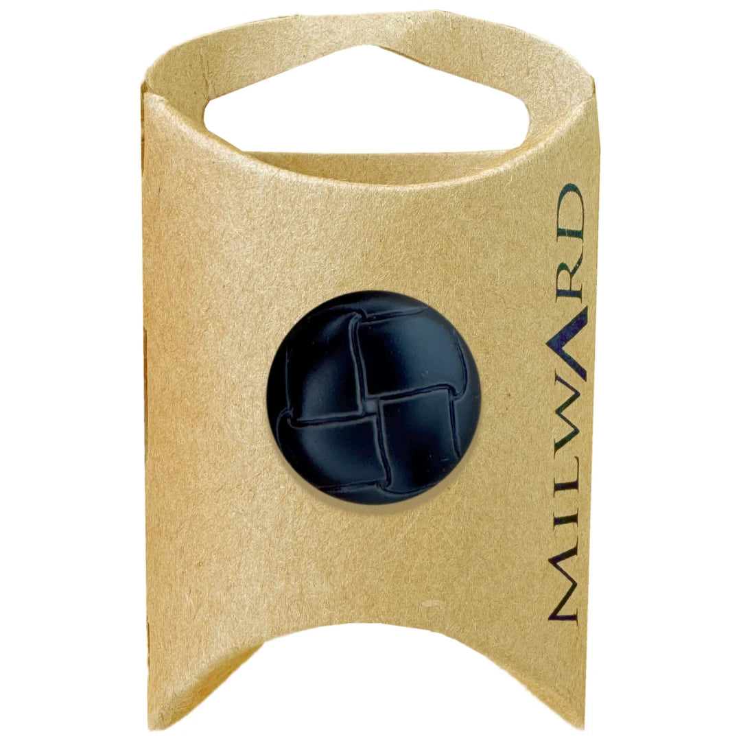 Milward Green Carded Black 20mm (32L) ABS Shank Faux Leather Button