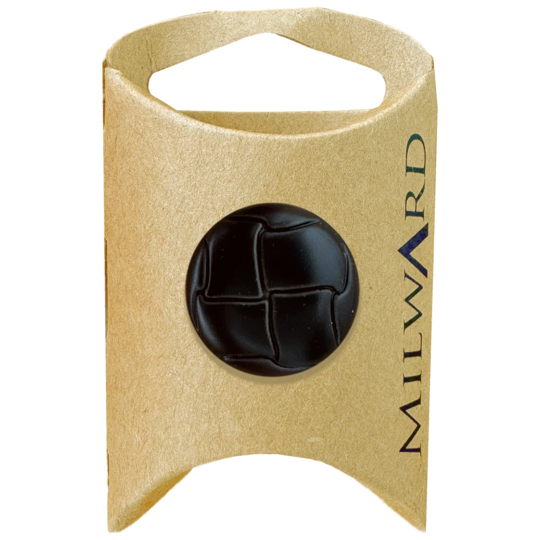 Milward Green Carded Black 23mm (36L) ABS Shank Faux Leather Button