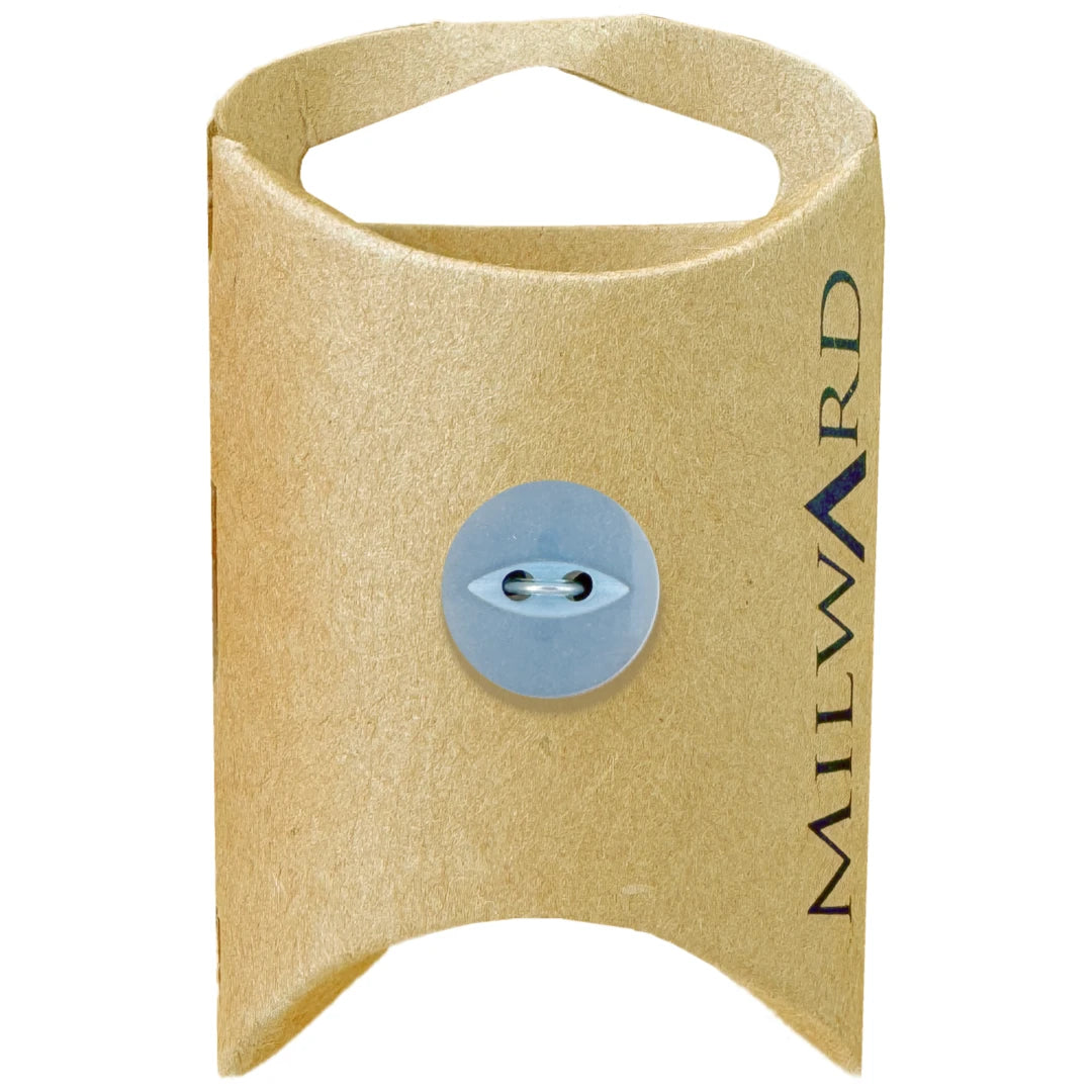 Milward Green Carded Sky Blue 14mm (22L) Polyester 2-Hole Fisheye Button