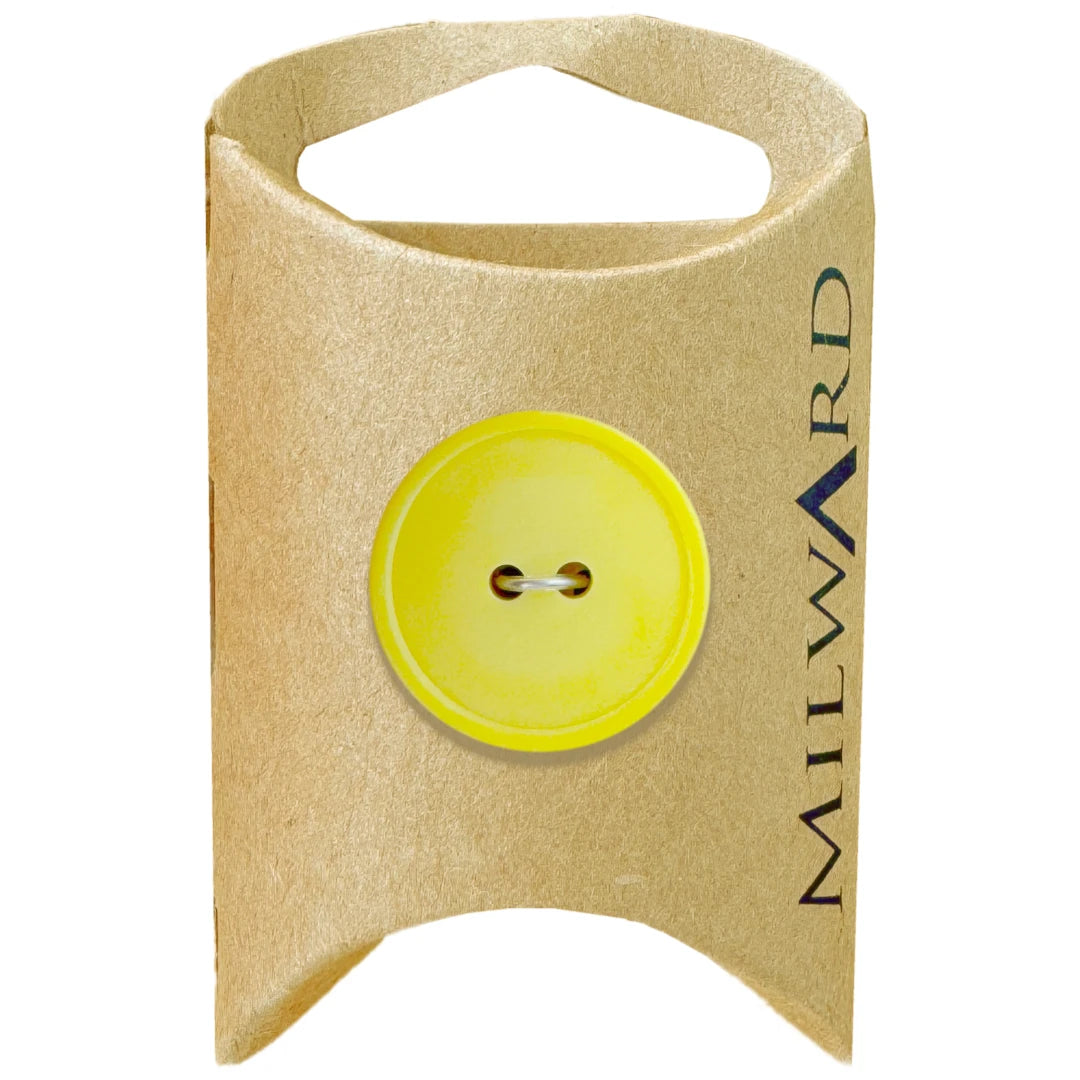 Milward Green Carded Yellow 23mm (36L) Nylon 2-Hole Basic Button
