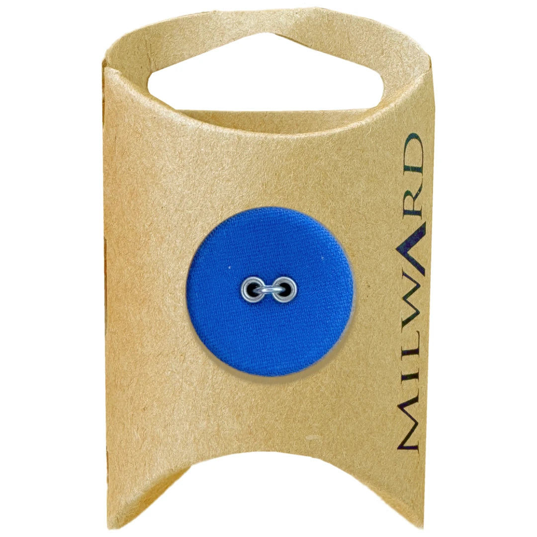 Milward Green Carded Blue 20mm (32L) Polyester/Nylon 2-Hole Jersey Button