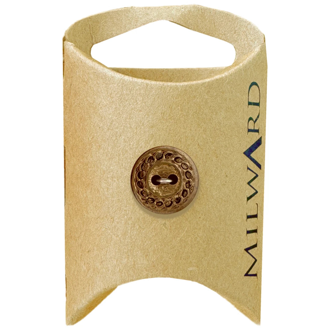 Milward Green Carded Brass 15mm (24L) ABS 2-Hole Rope Edge Button