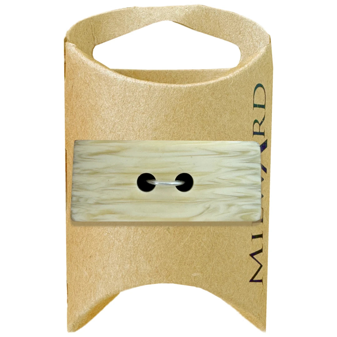 Milward Green Carded Tan 40mm (64L) Polyester 2-Hole Oblong Mottled Button