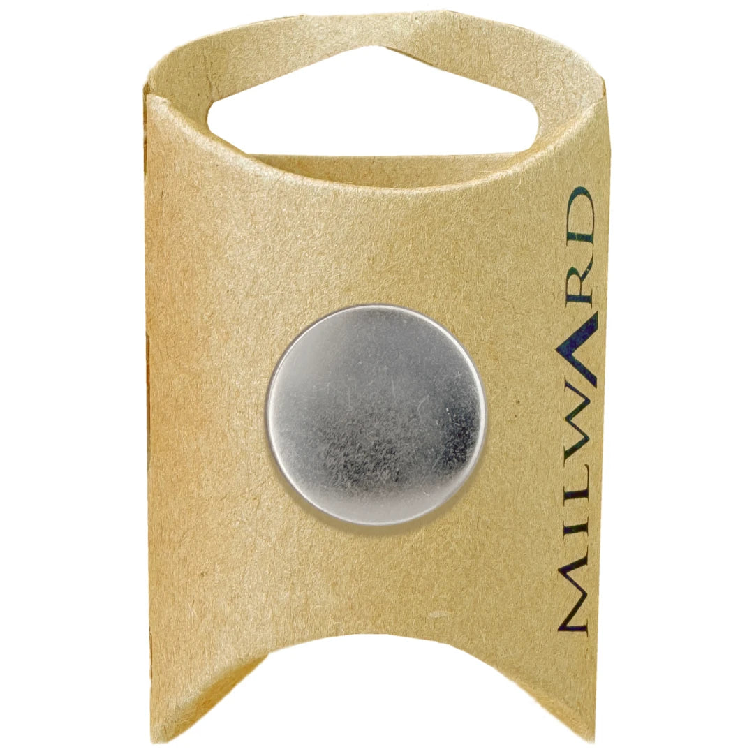 Milward Green Carded Silver 19mm (30L) Brass Shank Suit Button