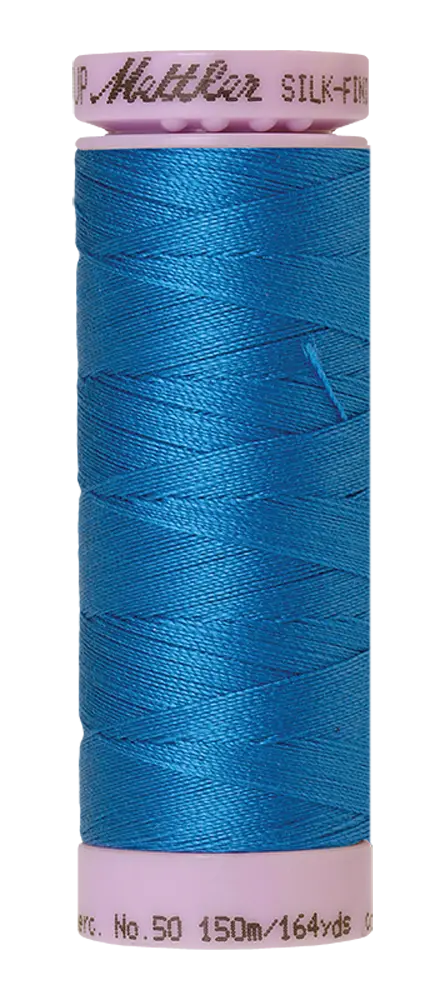 Mettler Cotton Silk Finish 50wt 150m Mediterranean Blue
