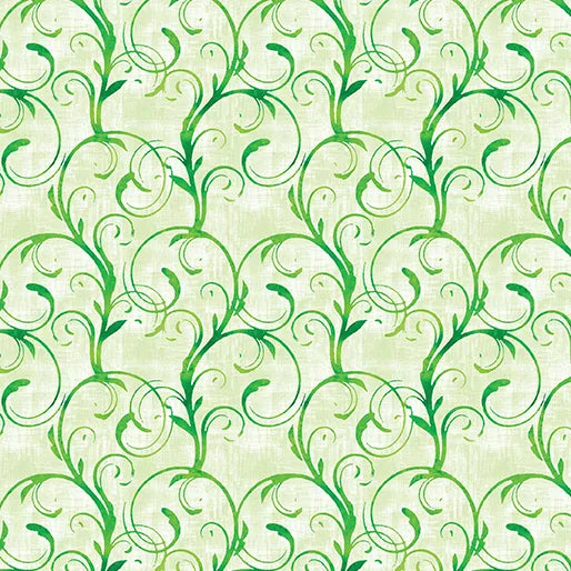 Ocean Swirl Light Lime Fabric Yardage