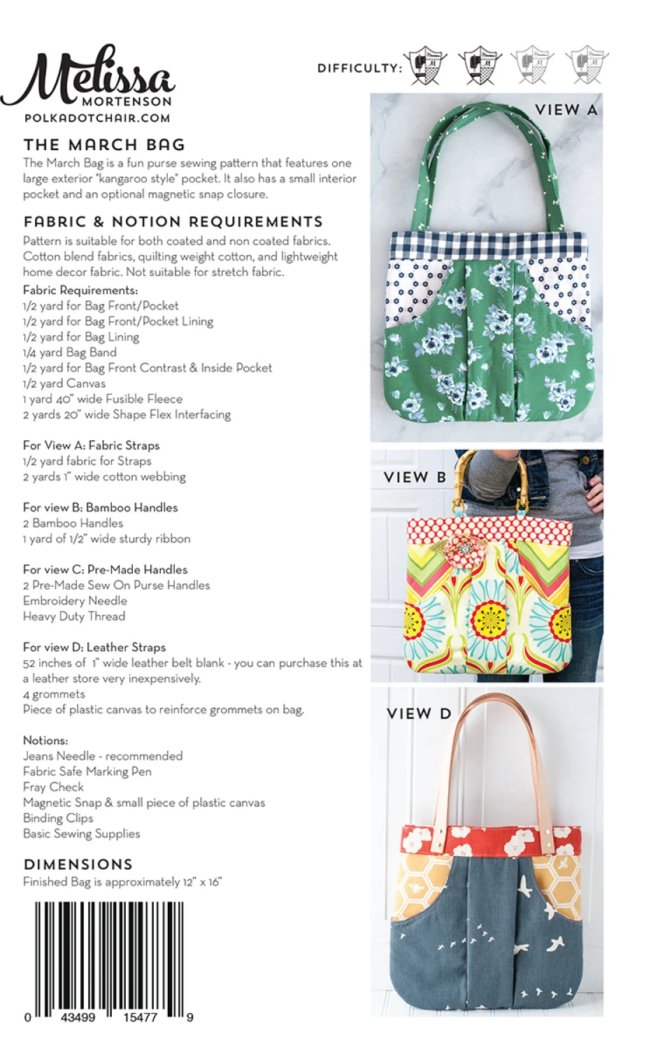 March Bag Pattern - image 2 - quilting supply from Quilted Joy