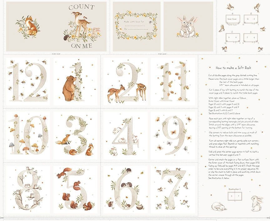 Count On Me White Book Panel 36"