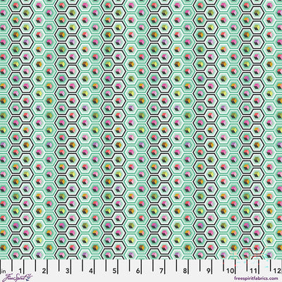 Prince Charming Deja Vu Sweetmint Hex Box Fabric Yardage