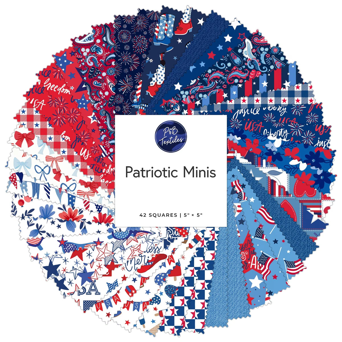 Patriotic Minis 5" Squares - quilting supply from Quilted Joy