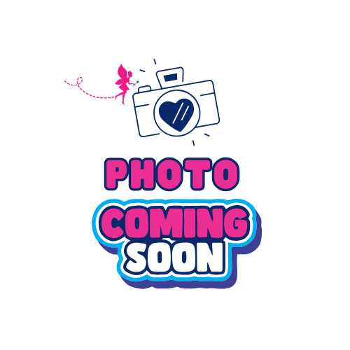 Illustration of a camera with a heart lens, a fairy, and bold PHOTO COMING SOON text in pink, blue, and white—just right for your next Quilt Fairy Mug Rug Class or as inspiration for applique quilting and beginner embroidery projects.