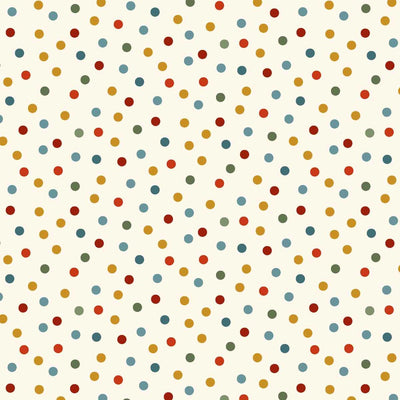 Nordic Holiday Village Cream Multi Dots Fabric Yardage