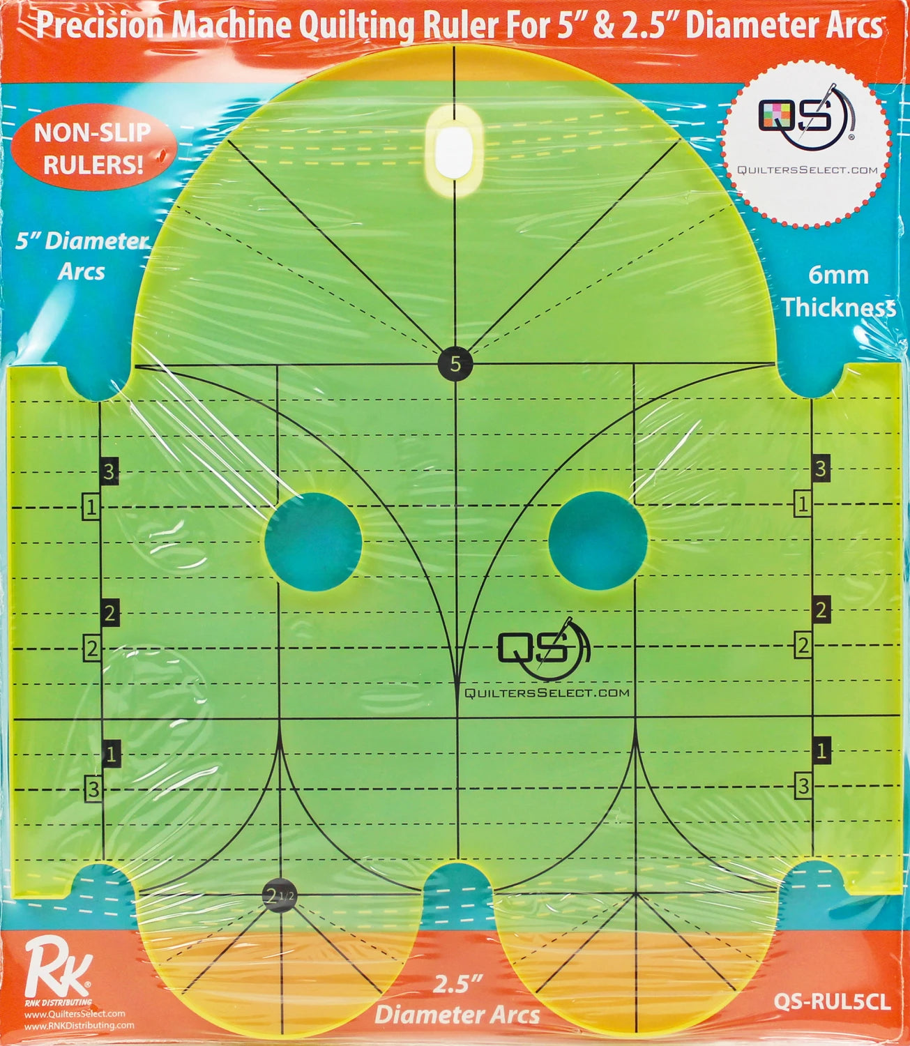 Quilters Select Machine Quilting Ruler 5in & 2-1/2in