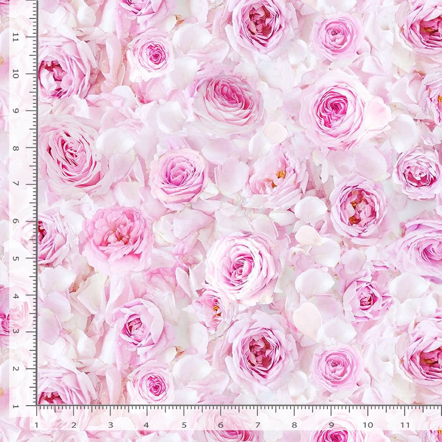 Bellerose Blush Packed Roses in Petals Fabric Yardage