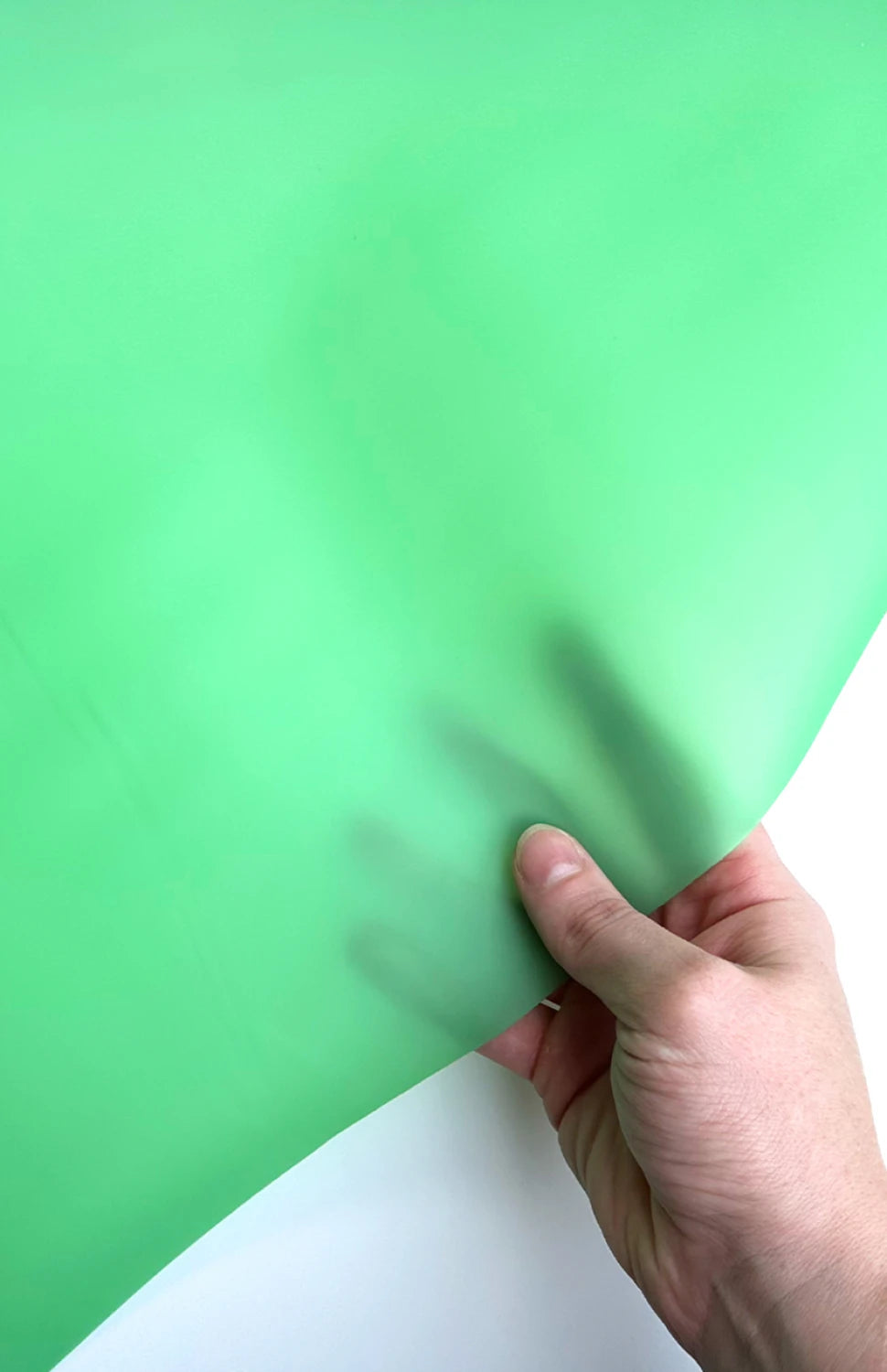 Green Jelly Vinyl 18" x 53" - clear vinyl for auditioning quilt designs