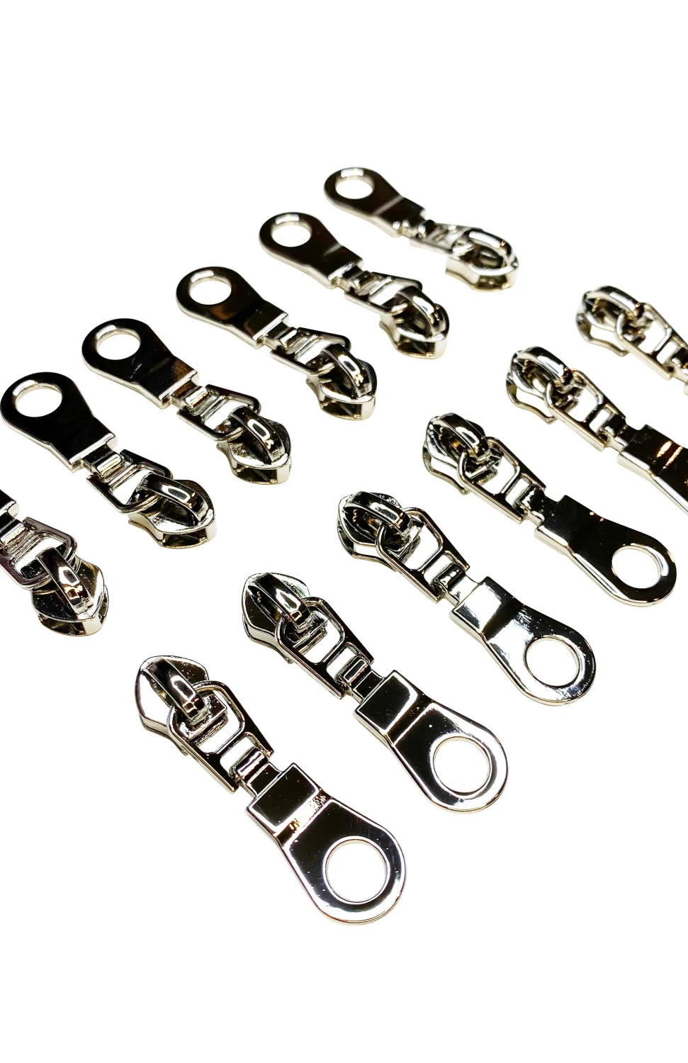 Nickel Zipper Pulls 6ea