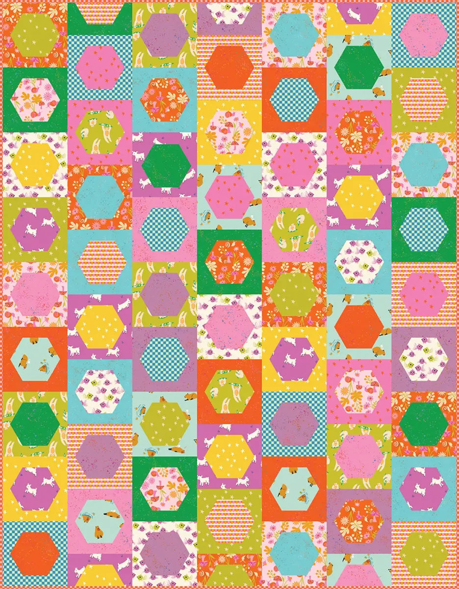 Hexie Square Quilt Pattern