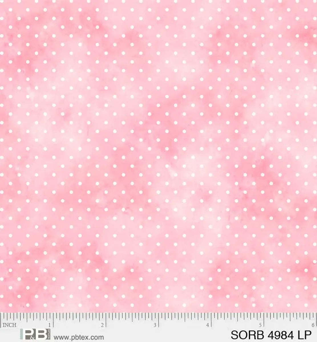 Sorbet Light Pink Swiss Dots Fabric Yardage
