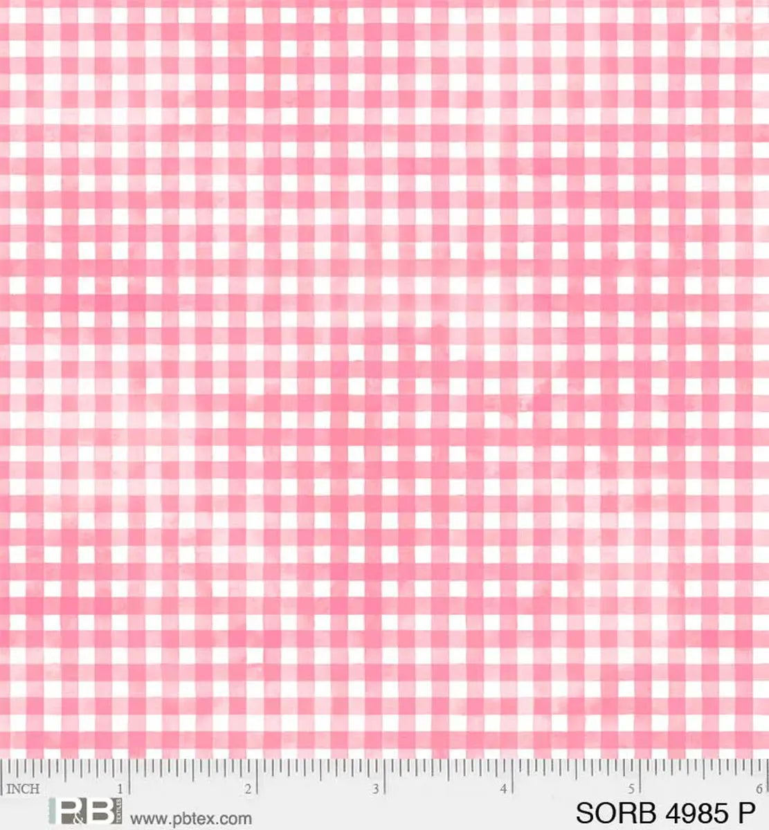 Sorbet Pink Plaid Fabric Yardage