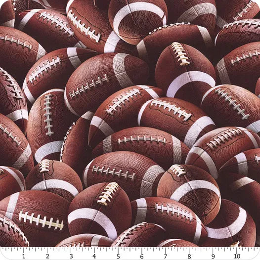 Fitness Fanatic brown packed football sports fabric yardage